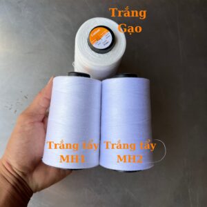 Chỉ may công nghiệp TRẮNG TẨY 40/2 hàng công ty lỏi nhẹ 5000m/ cuộn