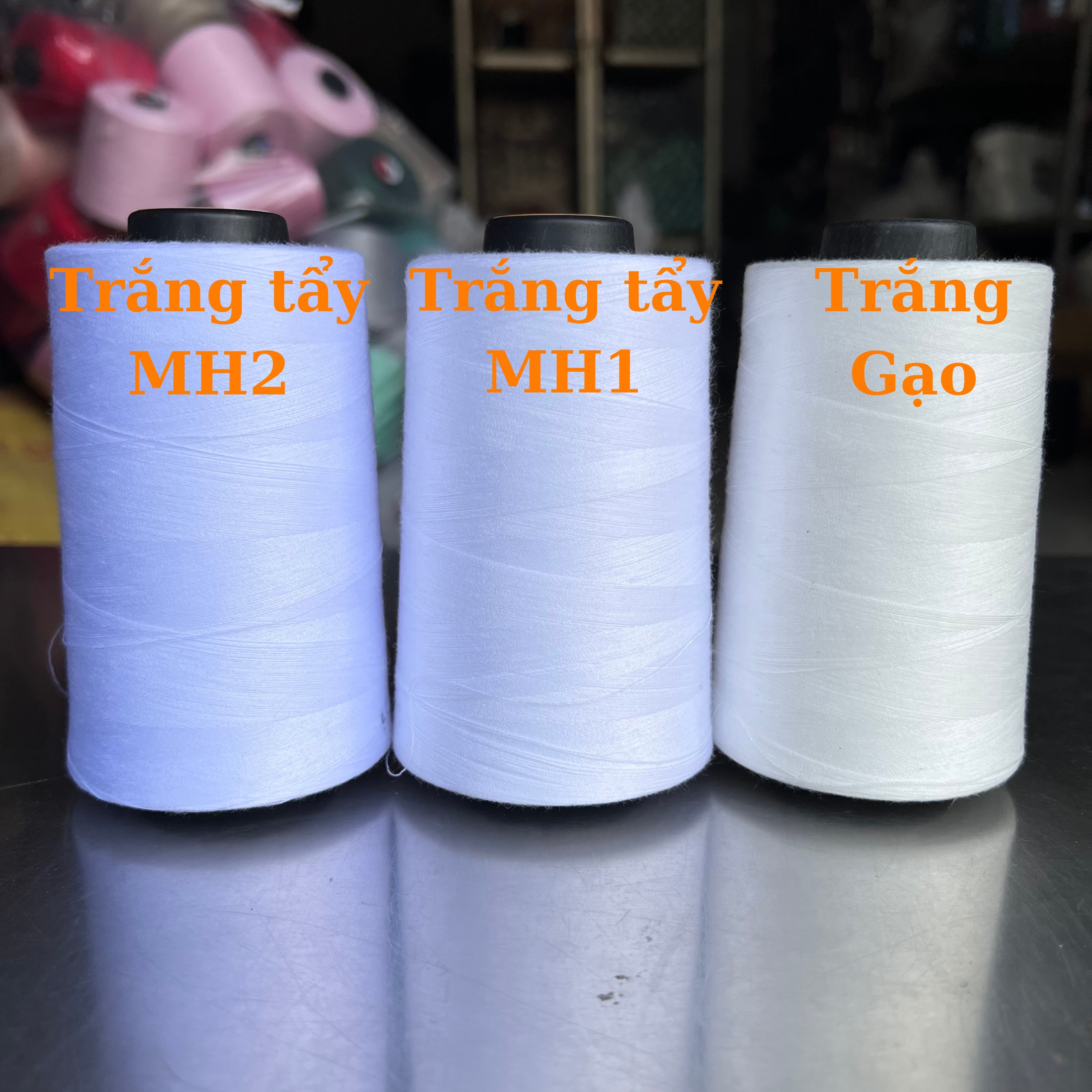 Chỉ may công nghiệp TRẮNG TẨY 40/2 hàng công ty lỏi nhẹ 5000m/ cuộn - Ảnh 14