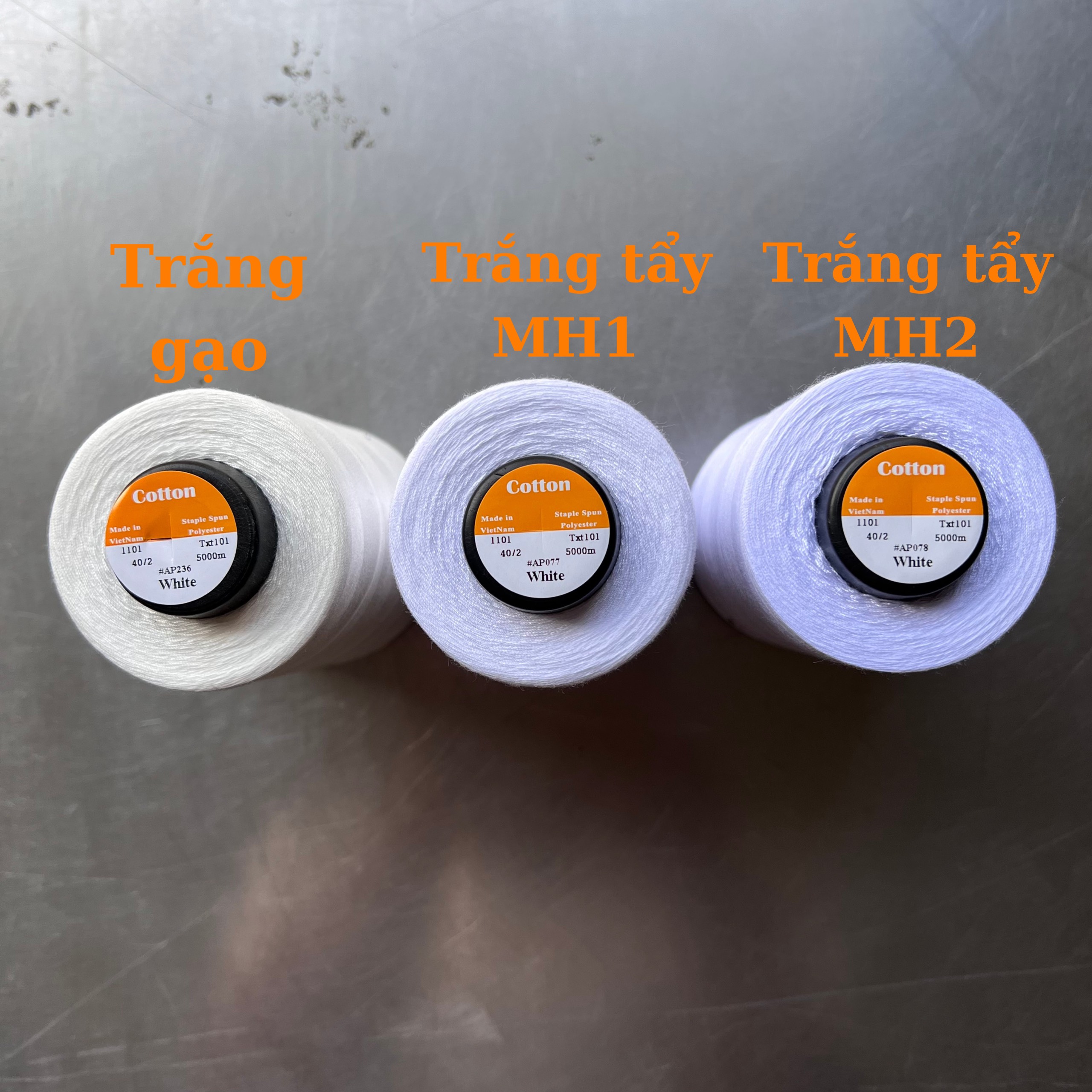 Chỉ may công nghiệp TRẮNG TẨY 40/2 hàng công ty lỏi nhẹ 5000m/ cuộn - Ảnh 11