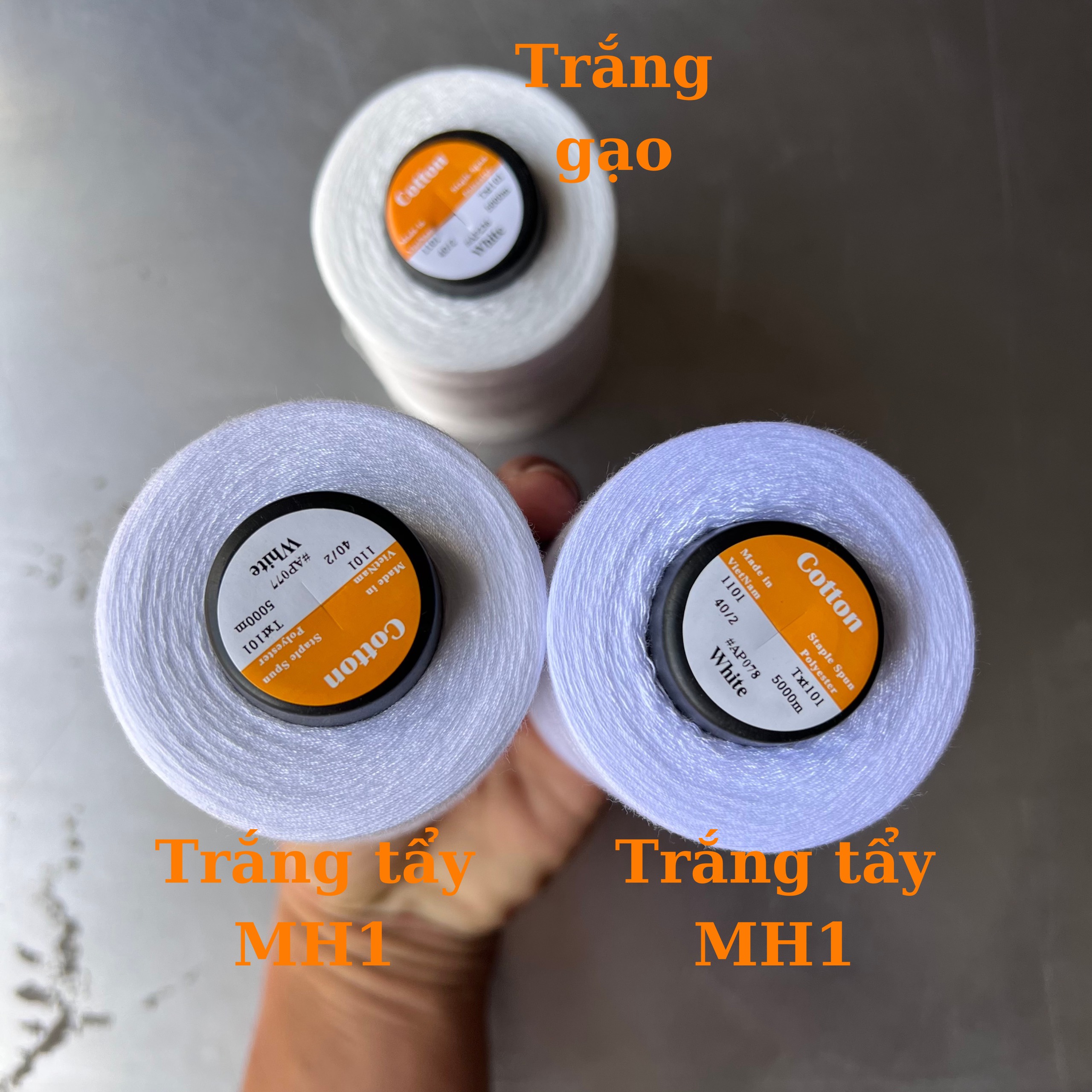 Chỉ may công nghiệp TRẮNG TẨY 40/2 hàng công ty lỏi nhẹ 5000m/ cuộn - Ảnh 13