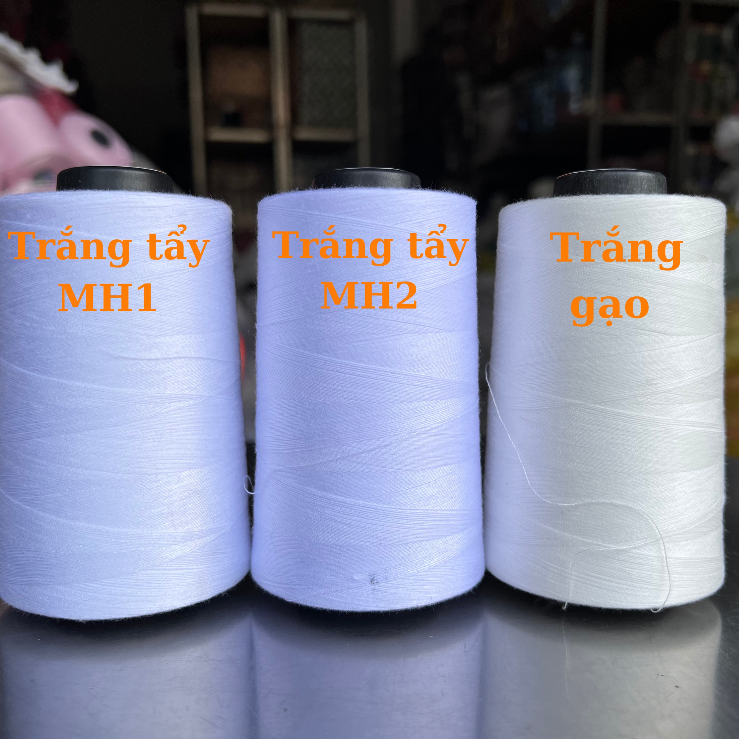 Chỉ may công nghiệp TRẮNG TẨY 40/2 hàng công ty lỏi nhẹ 5000m/ cuộn - Ảnh 16